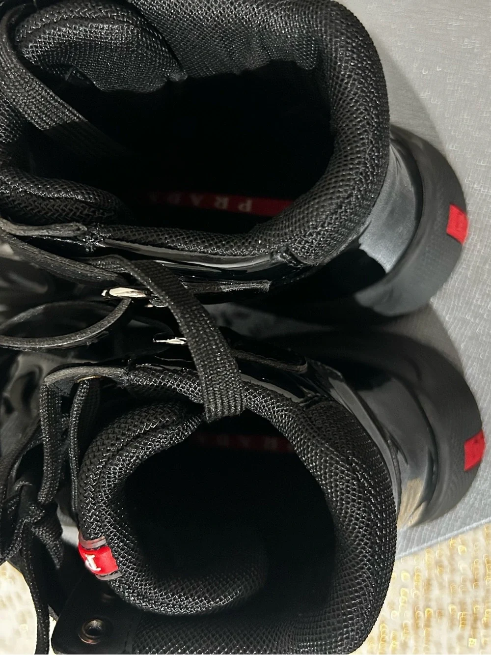 Prada Black High-Top Sneakers - Matte Black